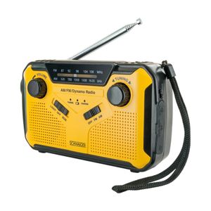 Schwaiger Solar-Kurbelradio mit LED Leuchte FM/AM Radio, mit Notfallsirene und Taschenlampenfunktion