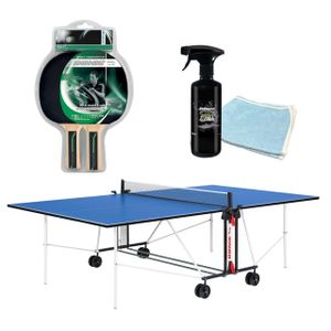 Donic Indoor Tischtennisplatte Fun, inkl. 2 Tischtennisschläger, 3 Tischtennisbälle, 1x Tischreinger, Tischtennisnetz, Ball und Schlägerhalterung