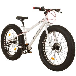 Galano Fatman 4.0 Fatbike 26 Zoll für Herren und Damen ab 155 cm Fahrrad Mountainbike Hardtail 7 Gang MTB, Farbe:weiß