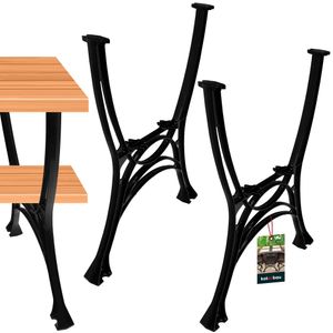 KOTARBAU® sada 2 stolových nôh 69 x 56 cm rám stola hliníkový záhradné stolové nohy stolové nohy kovové čierne stolové podnože stolové behúne nábytkové nohy stolové park stolové jedálenské nohy stolové nohy stolové