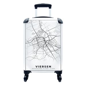 MuchoWow® Koffer Handgepäck Trolley Rollkoffer Kleine Reisekoffer mit 4 Rollen - Stadtplan - Viersen - Karte - Cabin Size < 55x40x23 cm & 55x40x20 cm - Fotokoffer - Kabinenkoffer - Boardgepäck - Reise-Box - Reisekoffer - Reisegepäck - Koffer mit Bild - Trolley für Kinder
