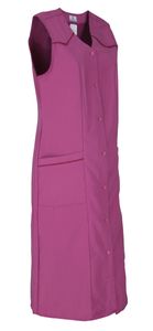 Damenkittel ohne Arm Kochschürze Kittel Schürze Knopfkittel einfarbig Hauskleid, Größe:50, Farbe:fuchsia