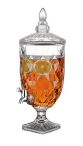 5 Liter Gestränkespender aus Glas mit Deckel Wasserdicht mit Zapfhahn Retro design Säfte Cocktails Events Party