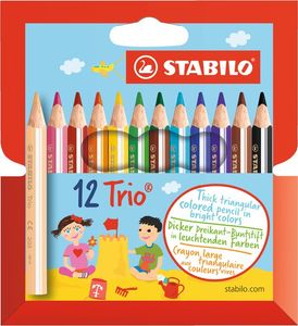 STABILO Trojhranné pastelky Trio hrubé krátke 12-kusové balenie