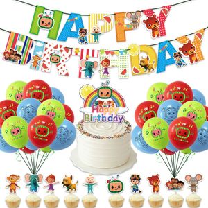COCOMELON Unique Happy Birthday Geburtstag Party Deko Set DIY für Kinderspielzeug/Mädchen Geburtstag Dekoration Luftballons