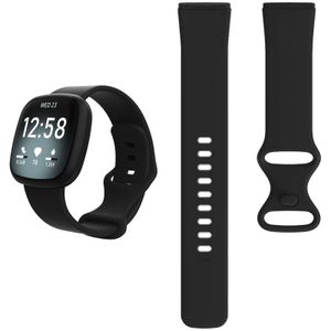 Silikon Ersatzband Armband für Fitbit Versa 3 / Sense „Sport“, S,  Schwarz