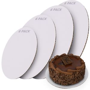 BELLE VOUS 24er Set Weiß Runde Tortenplatte aus Pappe - 16, 20, 25 und 30 cm - Verschiedene Größen - Tortenplatte Einweg - Tortenunterlage Karton zum Dekorieren von Kuchen