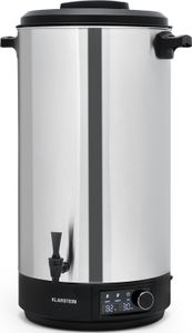 Klarstein automat na zaváranie s kohútikom, 60 L, varič na varenie vína, nerezový varič na varené víno s kohútikom, veľký dávkovač horúcej vody, 2500 W zavárací automat na nápoje a potraviny, elektrický zavárací hrniec, 30 - 100 °C