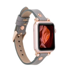 Apple Watch Armband für Series 7 / SE /1-6 Echtes Leder Ersatzarmband für Apple Watch 38 / 40 / 41mm für Männer & Frauen Handgefertigt Geschenk