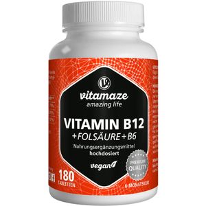 Vitamin B12 1000 ug vysoká dávka + B9 + B6 vegan, 180 St TAB