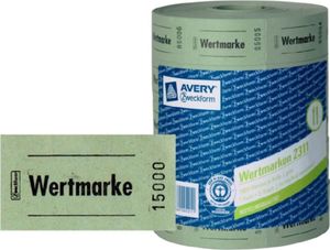 5x Rolle Wert-Marke 57x30mm Grün 5000 Abrisse