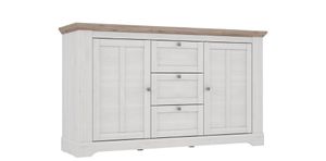Furniture24 Kommode Iloppa TIQK231 Sideboard 160 cm breit 2 Türen 3 Schubladen Schneeiche