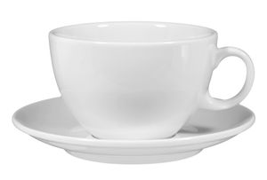 Seltmann VIP uni weiß Milchkaffeetasse 0,37 l mit Untertasse Gastro Porzellan
