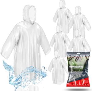 Travelfreund® 8x Regenjacke transparent Regenponcho einweg Regencape Poncho Regenmantel