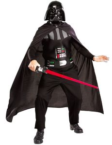 Darth Vader Kostüm mit Lichtschwert für Erwachsene, Größe:STD