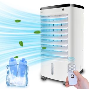 Klimaanlage Mobile Klimagerät Luftkühler mit Wasserkühlung Klimaanlage Ohne Abluftschlauch 65W Ventilator Verdunstungskühler 4L Wassertank NDY-DL2