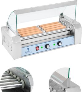 Royal Catering Hot Dog Grill - 5 roliek - nerezová oceľ