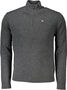 Grauer Herrenpullover mit Reißverschluss und Stickerei kaufen, Größe: 3XL Farbe: Grigio