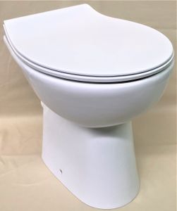 Stand Wc 6cm erhöht SPÜLRANDLOS Toilette Tiefspüler Deckel  Beschichtung
