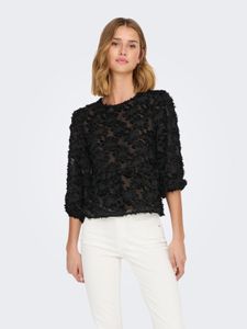 JDY Damen Elegante 3/4 Langarm Bluse Mesh Blumen Shirt Top JDYKING NEU | S