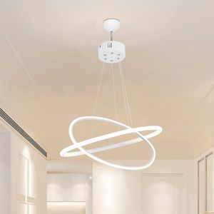 Pendelleuchte Dundee LED 2 x Ring Hängelampe Wohnzimmer Weiß modern Lampe