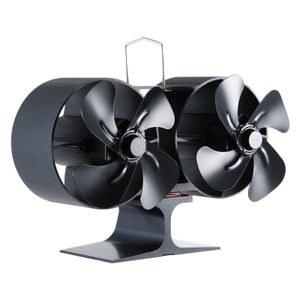 Stromloser Ventilator schwarz Starttemperatur 50℃ Fan Kaminventilator 4 Flüge 