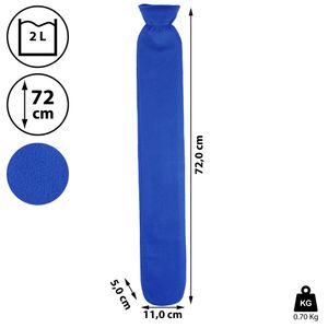 Schlauchwärmflasche blau 73cm Wärmflasche Bettflasche Thermophor Füllmenge 2 Liter Schulter Nacken