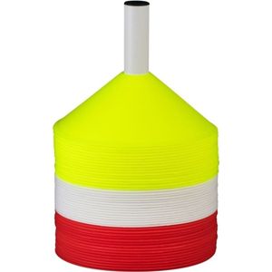 Select (48 Pcs) Markierungshütchen - Gelb / Weiß / Rot | Größe: UNI