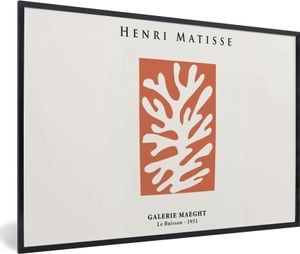 MuchoWow® Gerahmtes Poster Abstrakt - Alte Meister - Rot - Henri Matisse 90x60 cm - Poster mit Schwarzem Bilderrahmen Wandposter Rahmen Foto Bilder - Fotorahmen - Foto-Plakat