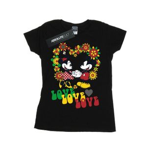 Disney - "Mickey And Minnie Mouse Hippie Love" T-Shirt für Damen BI31477 (L) (Schwarz)