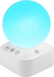 White Noise Machine Einschlafhilfe mit 6 beruhigenden Geräuschen und Nachtlicht White Noise Machine mit Speicherfunktion und 4 Timern oder Stromversorgung über USB（1 Stück (1 Stück)）
