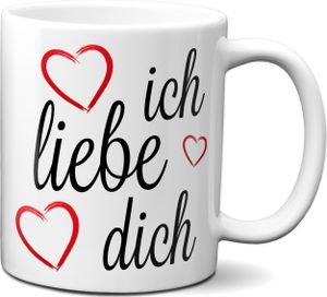 TassenKing - Ich liebe Dich  Tasse, Kaffeetasse mit Motiv, Tasse mit Spruch, Ich liebe dich, Valentinstag, Geburtstag, Geschenk, Valentintstagsgeschenk