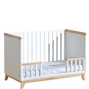 ATB MEBLE Babybett , Nordik KOLLEKTION , Beistellbett Baby , Bett Baby Mitwachsend , Kinderbett umbaubar , 4 Ebenen der Matratzenhöhe 120x60 cm , Weiß