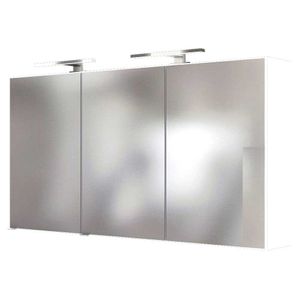 Badezimmer LED Spiegelschrank 120 cm ARLON-03 matt weiß BxHxT 120x66x20 cm