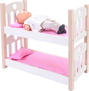 Angeltoys Poschodová posteľ pre bábiky ružová/biela