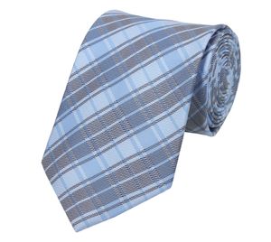 Fabio Farini Blaue Krawatten in 8cm Breite, Breite:8cm, Farbe:Minor Blue & Bold Blue & Grey