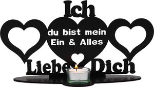 Dekofigur Teelichthalter du bist Mein EIN & Alles Liebesgeschenk Buche #29