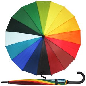Regenbogen Regenschirm 16 Farben Schirm Golfschirm Partnerschirm
