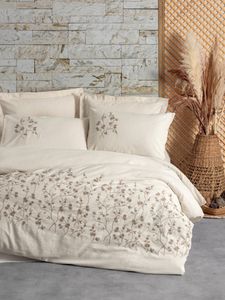 L'Essentiel Linge de Maison, Hemera, podwójna poszwa na kołdrę, beżowa, 75% bawełna / 25% len, 200 x 220 cm