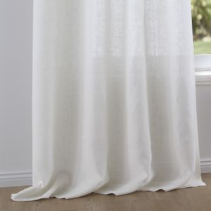 Kutti Vorhang Leinen Metis 100% Leinen Blickdicht Ösenschal Gardine creme B 140 x H 175 cm (1 Stück)