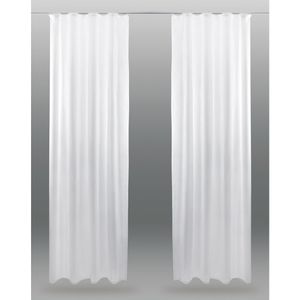 2er Pack Gardine Transparent Noella Universalband, Größe: 140 x 245cm (Weiß)