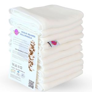 Babymajawelt® Mullwindeln 60x80 Baby Putztücher Spucktücher weiß, (10 Stück)