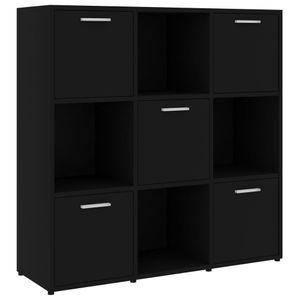 vidaXL Bücherregal Schwarz 90x30x90 cm Holzwerkstoff