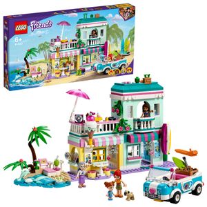 LEGO 41693 Friends Surfer-Strandhaus Spielzeug für Mädchen und Jungen ab 6 Jahren, Puppenhaus mit Mini-Puppen