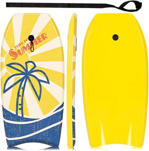 COSTWAY 93x47cm Bodyboard Schwimmbrett Schwimmboard Surfbrett Kinder und Jugendliche Surfboard Sup-Board inkl. Handgelenksleine
