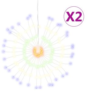 vidaXL Weihnachtsbeleuchtungen Feuerwerk 2 Stk. 140 LEDs Mehrfarbig