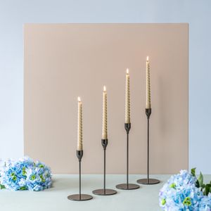 bremermann 4er-Set Kerzenhalter, Kerzenständer für Stabkerzen, Metall, schwarz