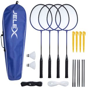 EG JLX-202|JELEX Big Utd. Badminton Schläger mit Ball und Netz 4er-Set