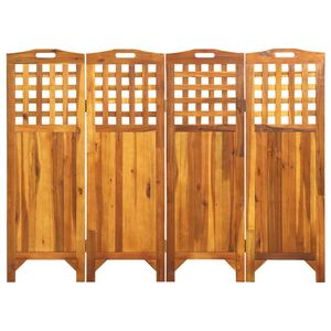 vidaXL 4-teiliger Raumteiler 161x2x120 cm Akazie Massivholz