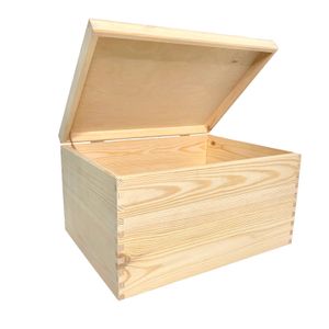 WoodGall Holzkiste mit Deckel groß 40×30×22cm – Aufbewahrungsbox Holz mit Deckel– Spielzeug Kiste Holz